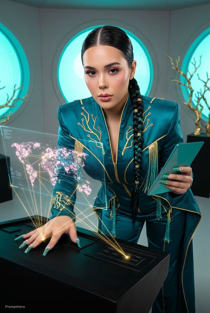 AI generated: Create a High-fashion editorial portrait of [the subject of the photo – use the reference image as a...
