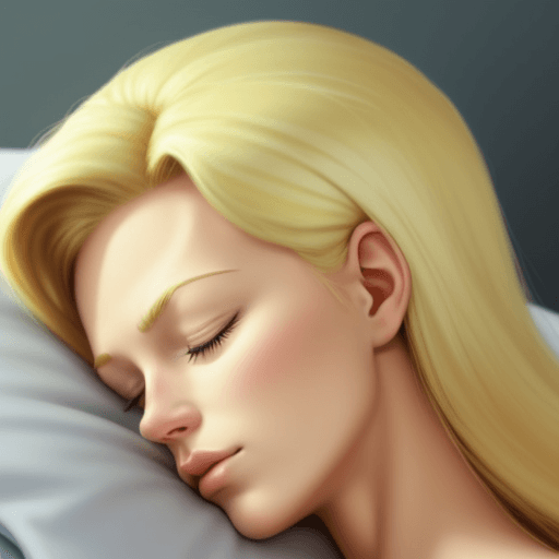 AI generated: simpson style, blonde woman, sleeping peacefully, profile