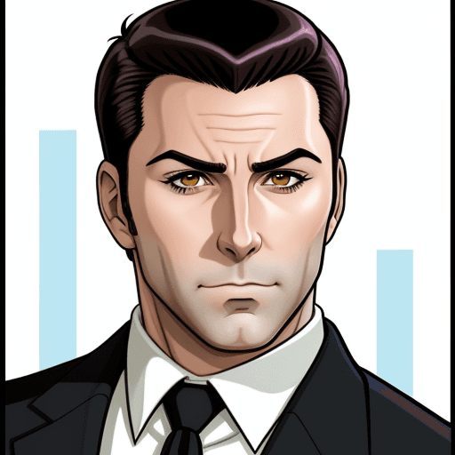 AI generated: Portrait of Sterling Archer as anime character
