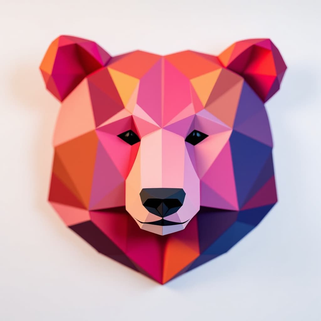 AI generated: bear head Colored Paper
