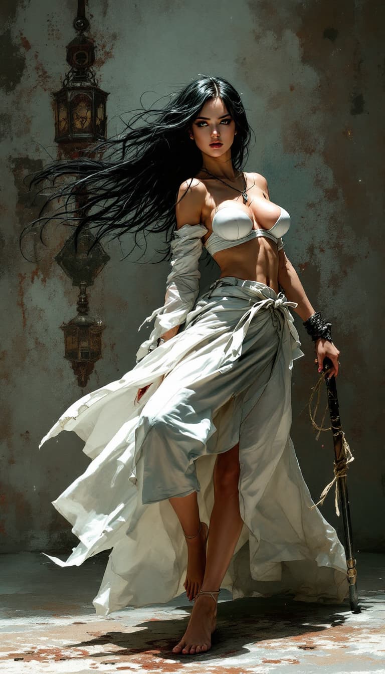 AI generated: GGorgeous muscolar woman, ufotable masterpiece, full body, best quality artwork - stylized - high co...
