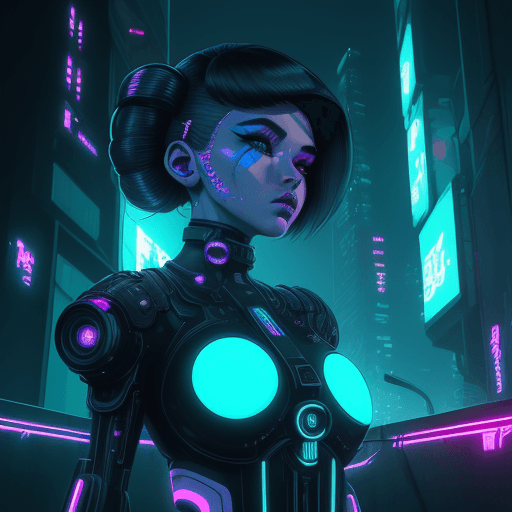 AI generated: girl of the future, futuristic design, electronic artwork, manga character, techno-noir, animated dr...
