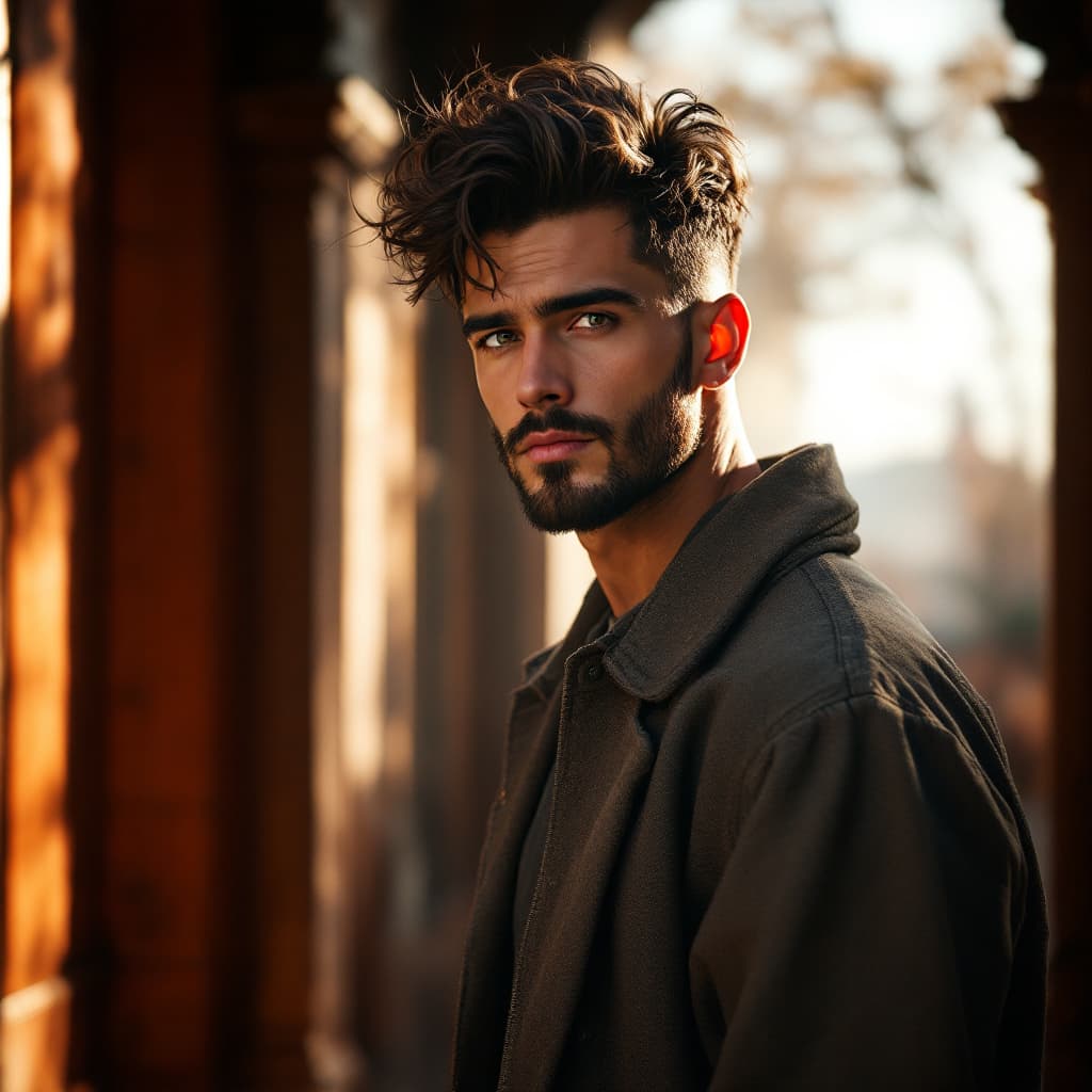 AI generated: a handsome man, 32 years old, standing, perfect human eyes, perfect human pupils, male, intricate ar...