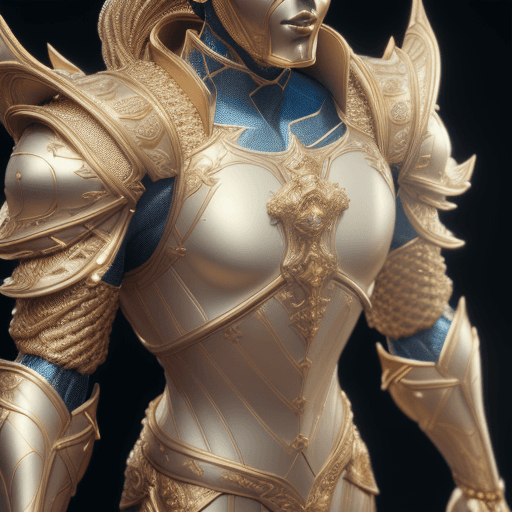 AI generated: a close up of a statue of a man with a gold and white costume, super detailed render, 3 d render cha...