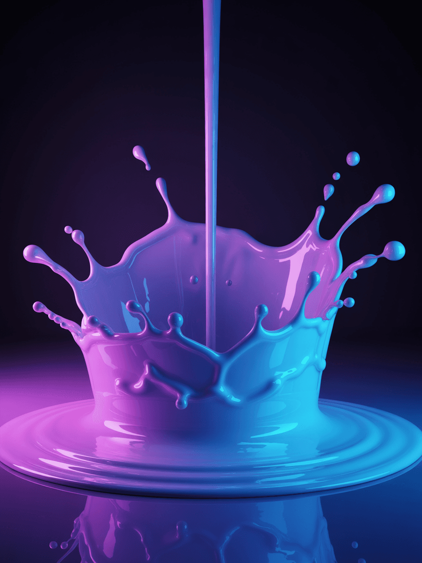 AI generated: fluid patterns, neon, liquids, flow, splashes, black background, studio light, pattern, many details...