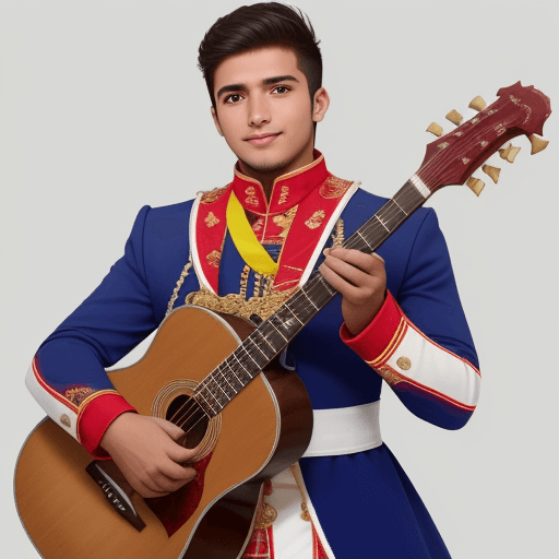 AI generated: un musico andino peruano con un vestuario muy vistoso