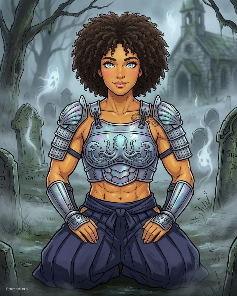 AI generated: anime full body Thick, bold outlines of a 24-year-old Walloon-Māori female girl-next-door beauty wit...