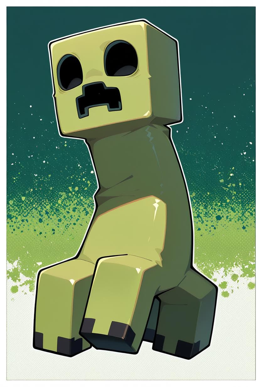 Creeper -- Minecraft Illust - Image 1