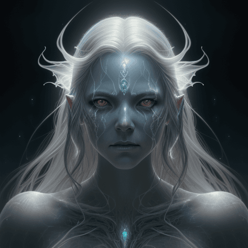 AI generated: HIgh resolution, fantasy realism, inspired by Donato Giancola, Banshee, with ghostly skin, beautiful...