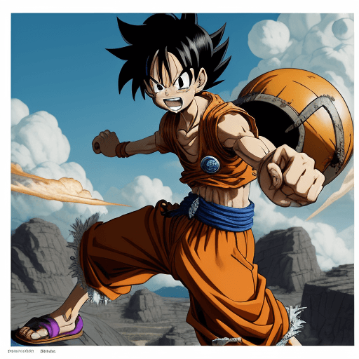 AI generated: luffy, in the style of Akira Toriyama, dragon ball theme, uhd image, precisionist art, character ill...