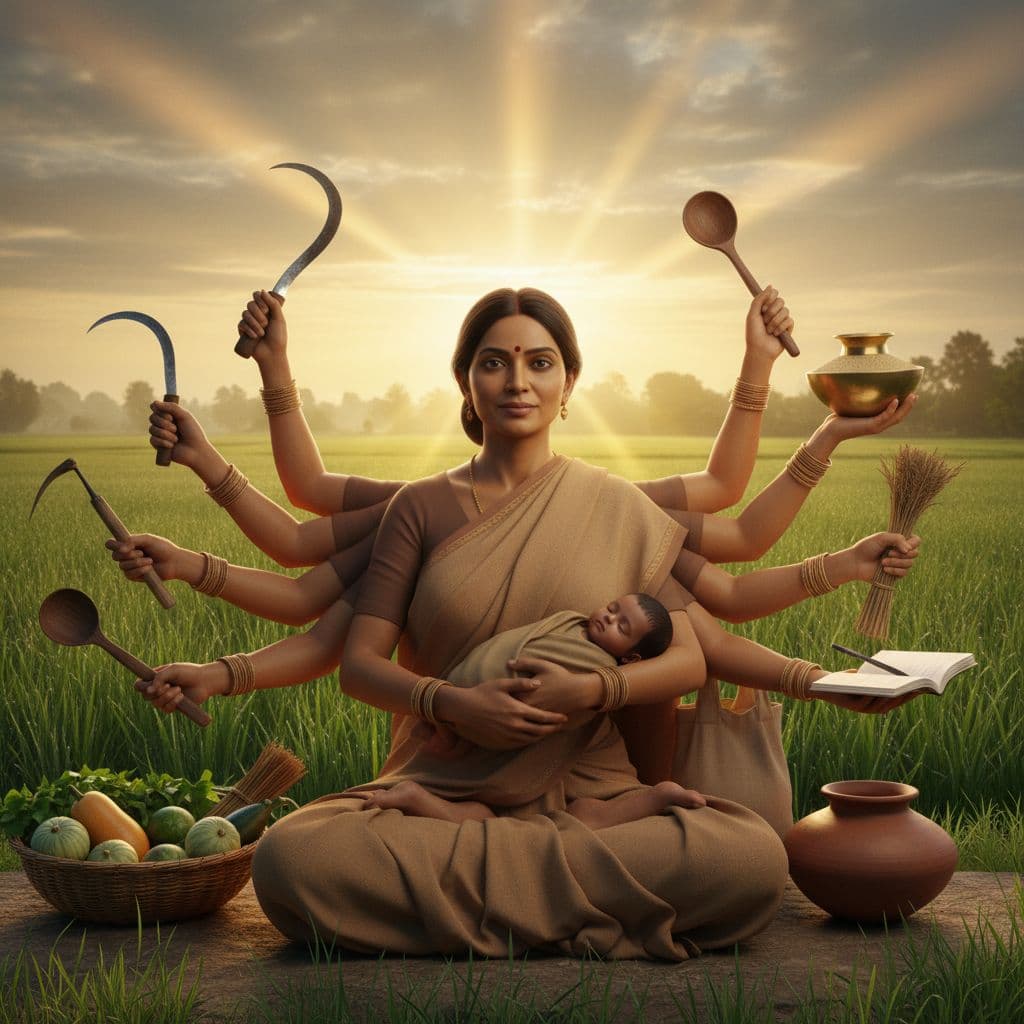 AI generated: Ultra HD, 8K, photorealistic 3D render of a 30-year-old beautiful Indian woman, wheat-brown skin, we...