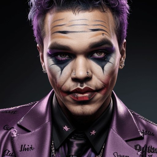 AI generated: singer chris brown, joker_neon_makeup_high_details_8k