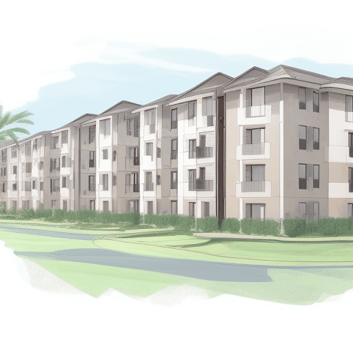 AI generated:  Sketch of a residential complex with a climatic pattern