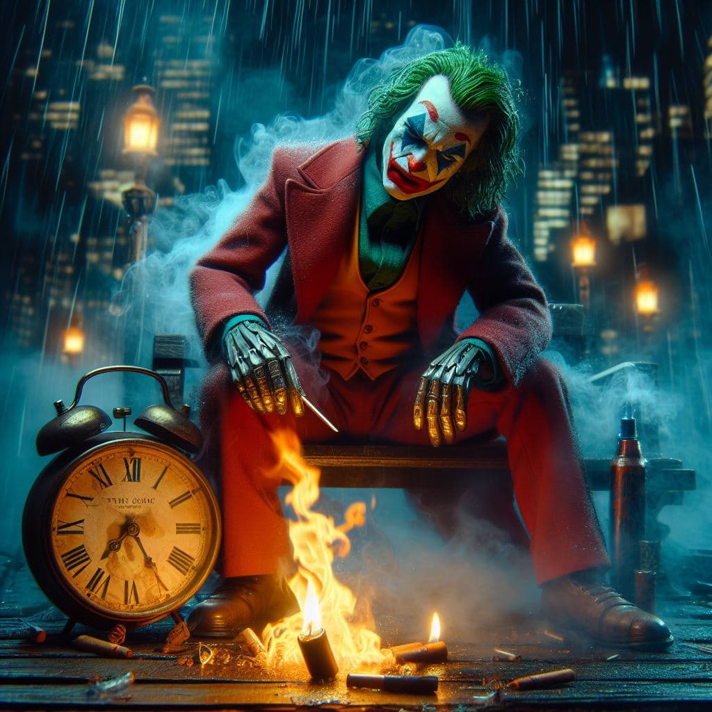 AI generated: heavy nightmare Version from the joker from DC", , photorealism, fantasy, dynamic lighting, very hig...