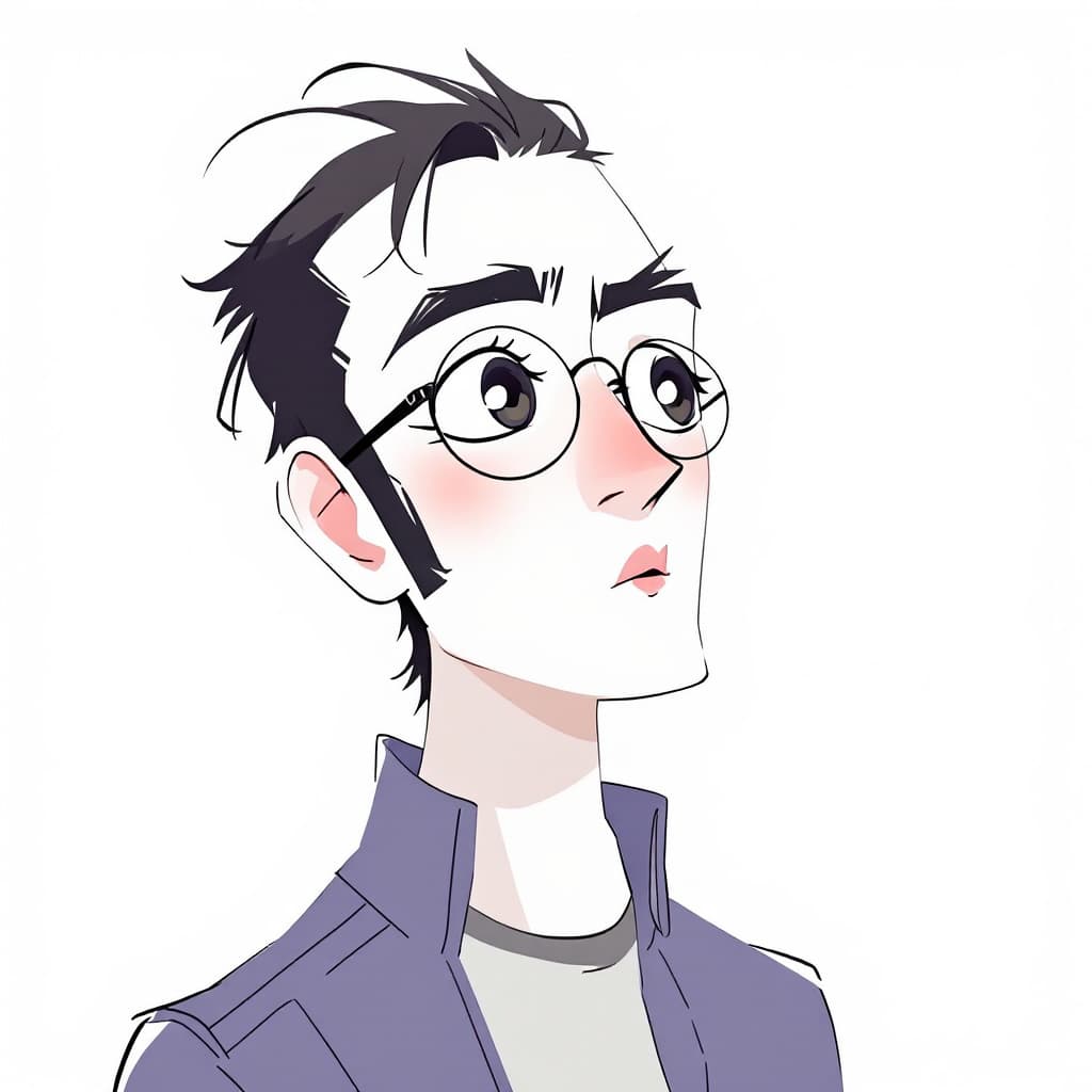 AI generated: a simple cartoon of a man, white background, I can't believe how beautiful this is --ar 1:2 