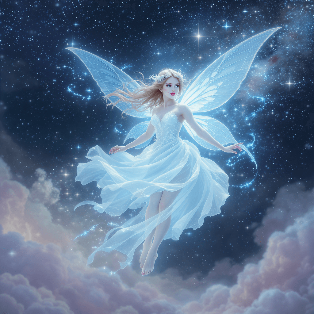 AI generated: a beautiful girl! Fairy spirit floating