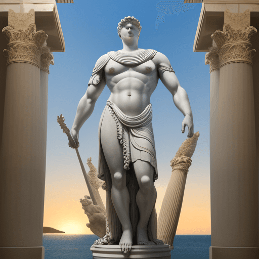 AI generated: an artistic rendering of the colossus of rhodes
