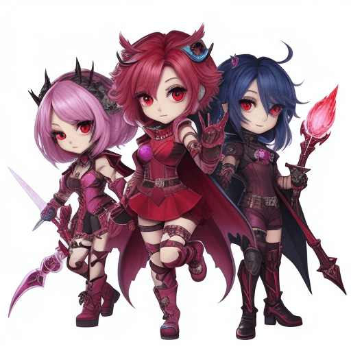 AI generated: humanoid owl, rouge , spectral swords, chibi