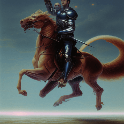 AI generated: es conquérants de l'infini,oil painting, La Guerre éternelle, sunset,Darrell K. Sweet,Art , Ultra re...