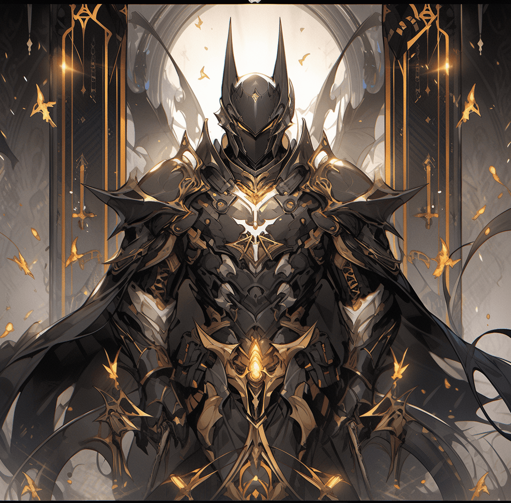 AI generated: a picture of the batman in his armor, in the style of elaborate gilding, rendered in cinema4d, angur...