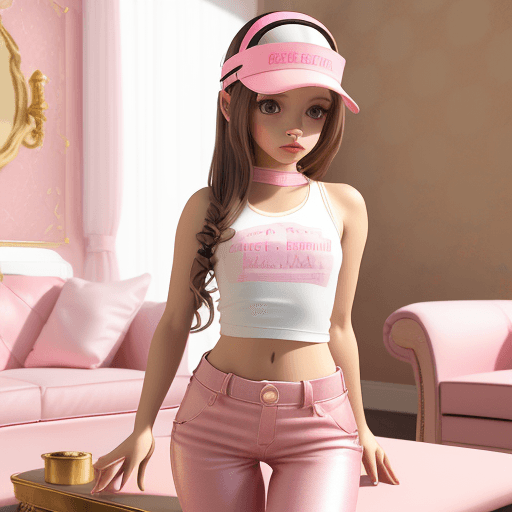 AI generated: Image AI art the name Engraved ANNE Little Girl beautiful pink pants with details and body top the s...