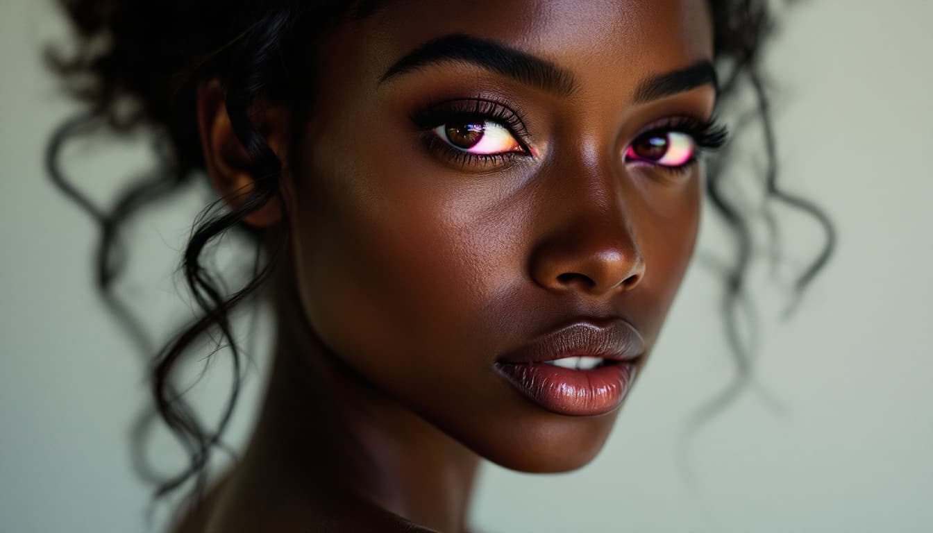 AI generated: bella mujer colombiana negra de 36 años, mirada mística, el rostro de la mujer muy detallado, con un...