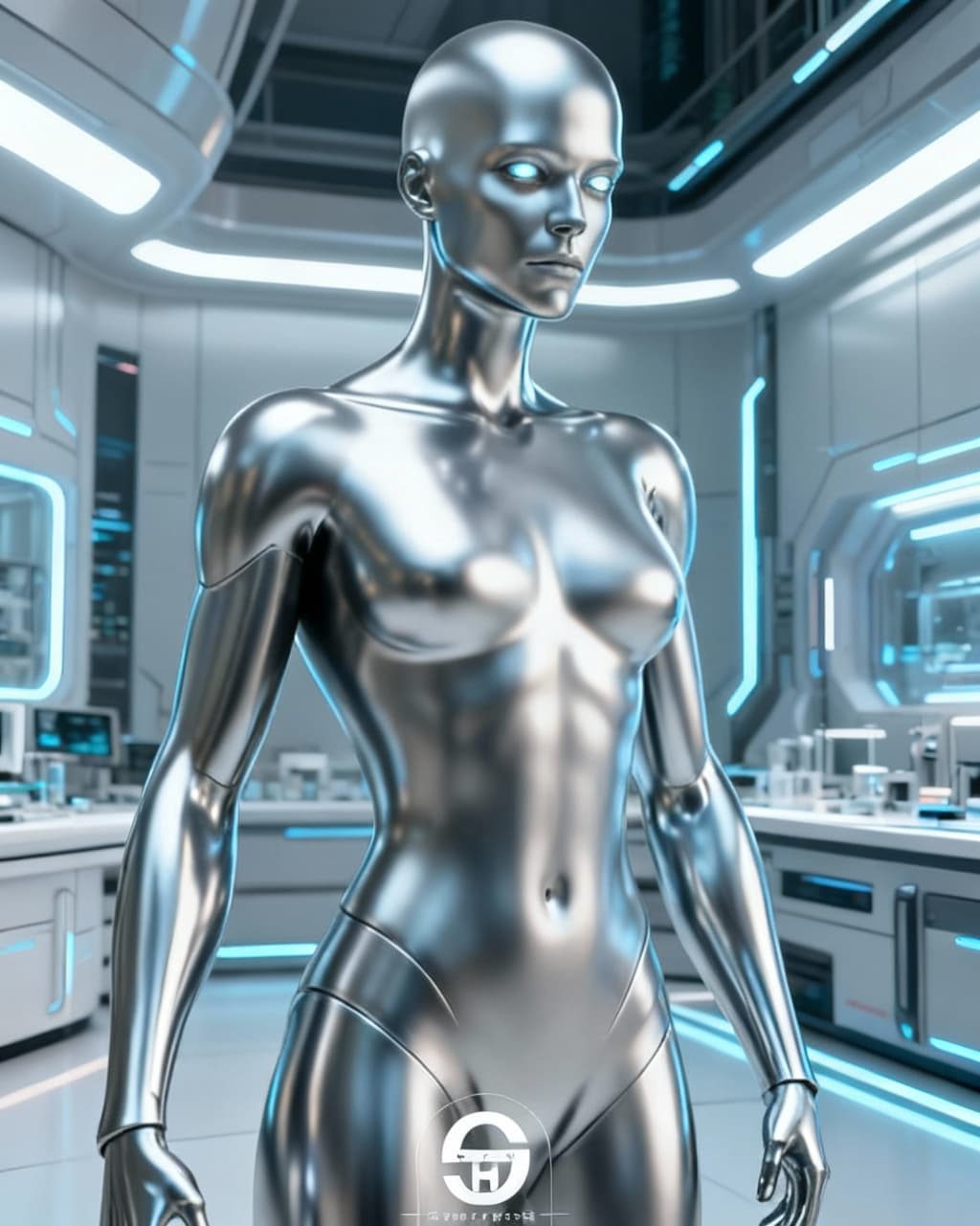 AI generated: Eliminate all openings within this robot. Close all gaps over the body and face to make this charact...