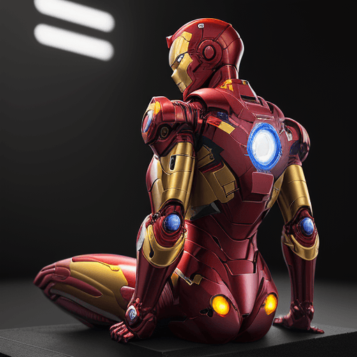 AI generated: an image of cat, alert pose, cyberpunk style, wearing bionic helmet, wearing iron man armor, high de...