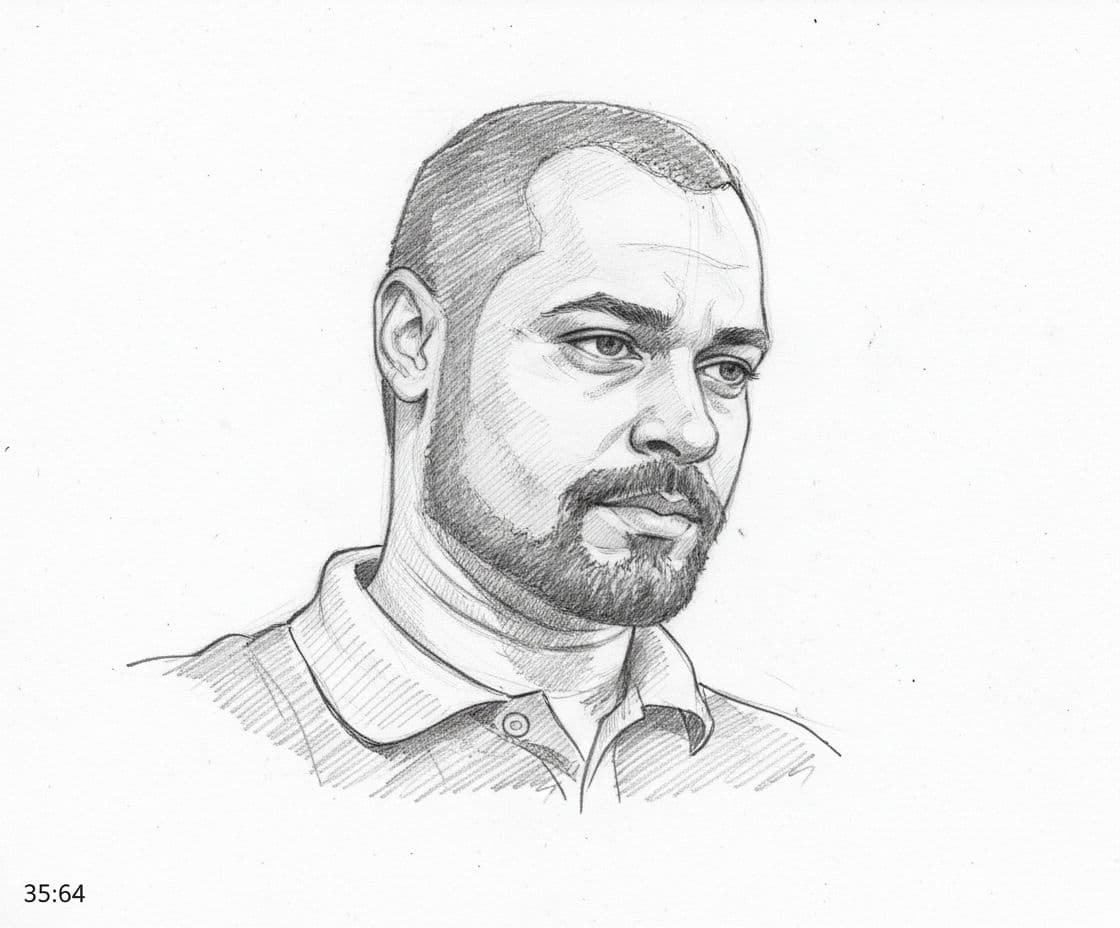 AI generated: Edit this picture in a sketch of a man's face, expressive line-work pencil, in the style of beautifu...