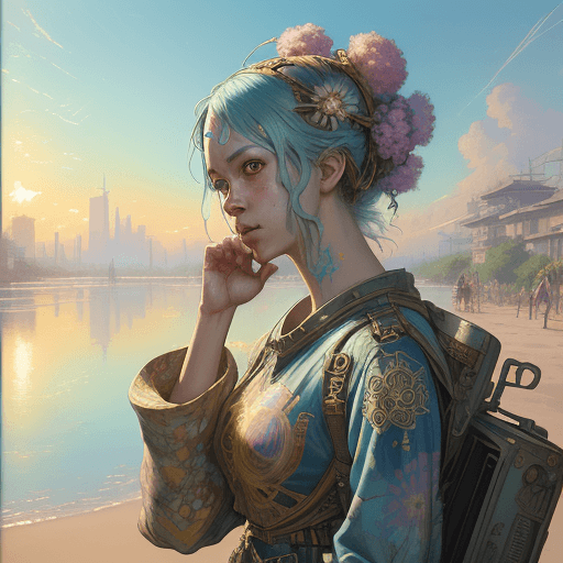 AI generated: In a cozy pub, a talented female singer - songwriter takes the stage, pouring her heart into heartfe...