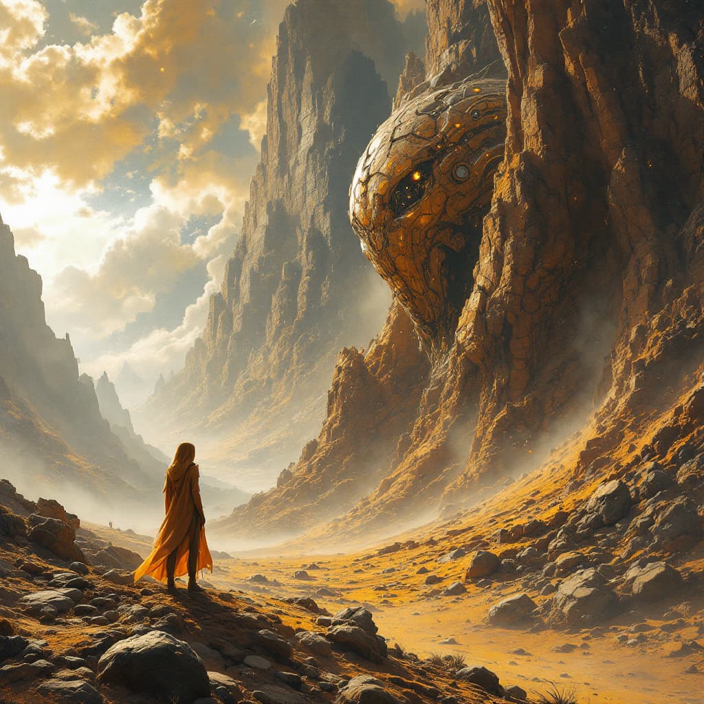 AI generated: scifi artwork by roblunda mccallum, in the style of blink-and-you-miss-it detail, full body, dark wh...