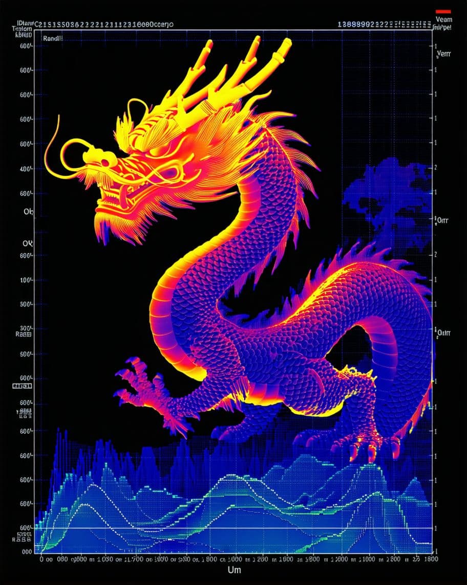 AI generated: 
A thermal image scan of a majestic dragon, depicted in intense orange and electric blue heat gradie...