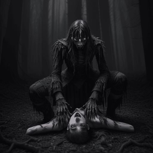AI generated: different positions,cinematic ,rotten and Tearing clothes,The Infinite Evil,Female many bones and sk...