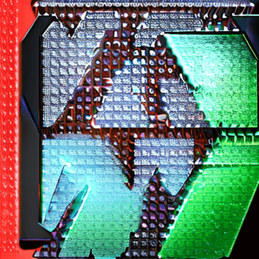 AI generated: a large "TM" logo. The "TM" is made of a digital font and has a fully filled with light glow light e...
