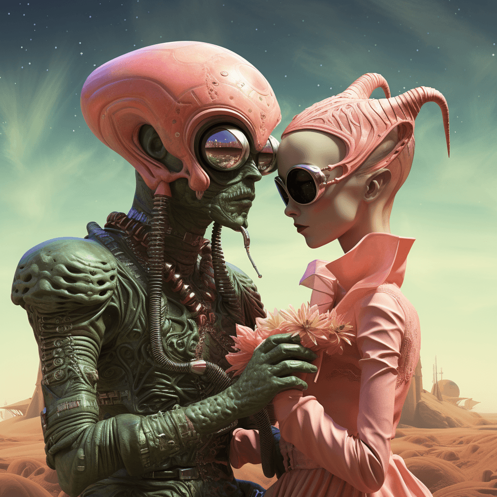 AI generated: Alien lovers 