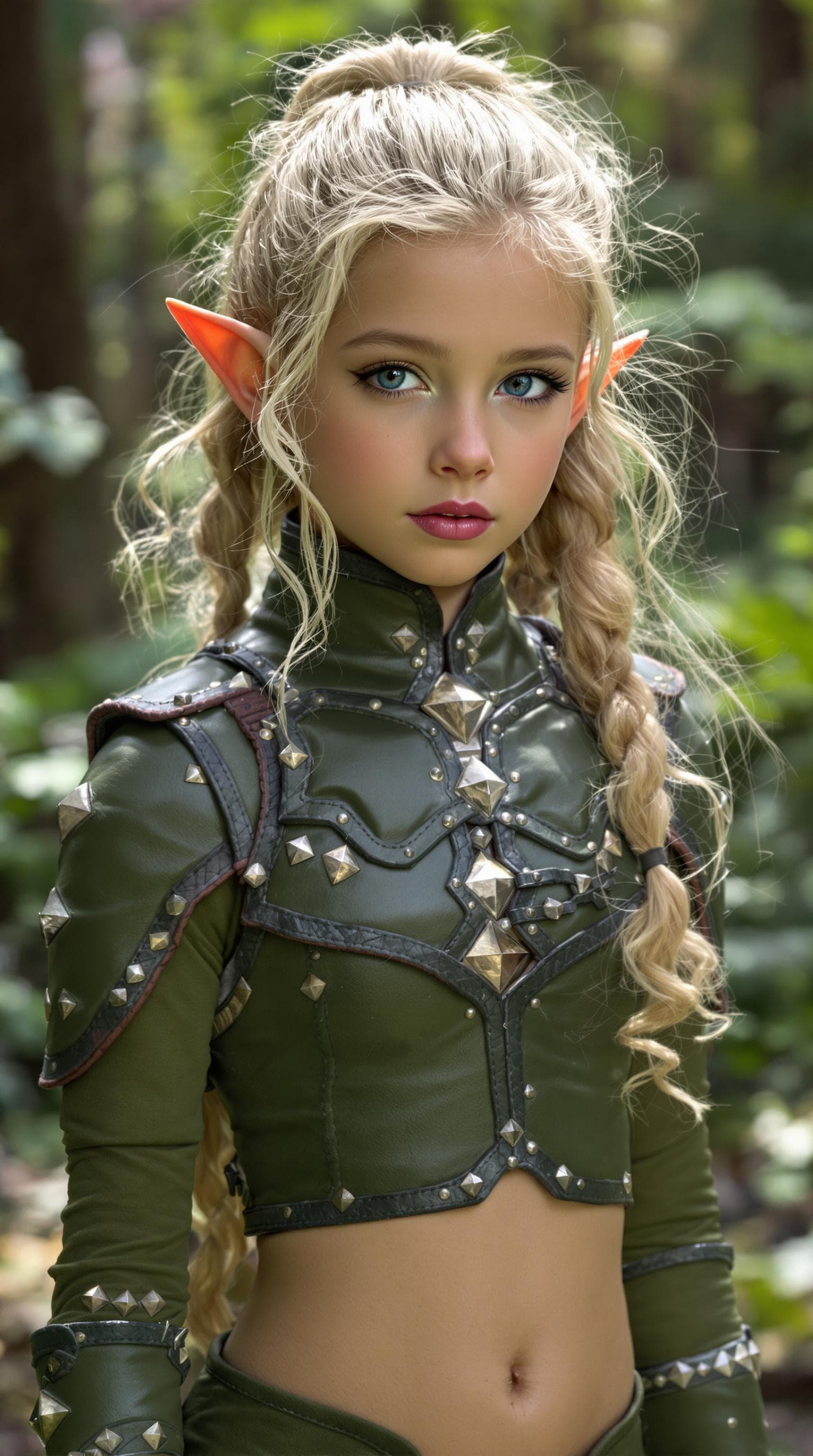 AI generated: a professional photo of a exceptionally beautiful girl in the world (age 7), (seven year old) short ...