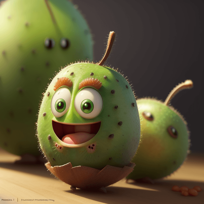 AI generated: happy kiwi fruit, Pixar Style, perfect composition, 4k artistic photography, photorealistic concept ...