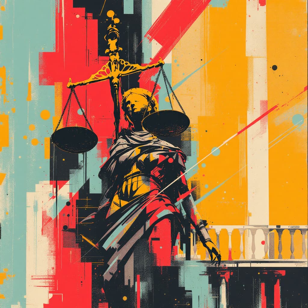 AI generated: abstract scales of justice