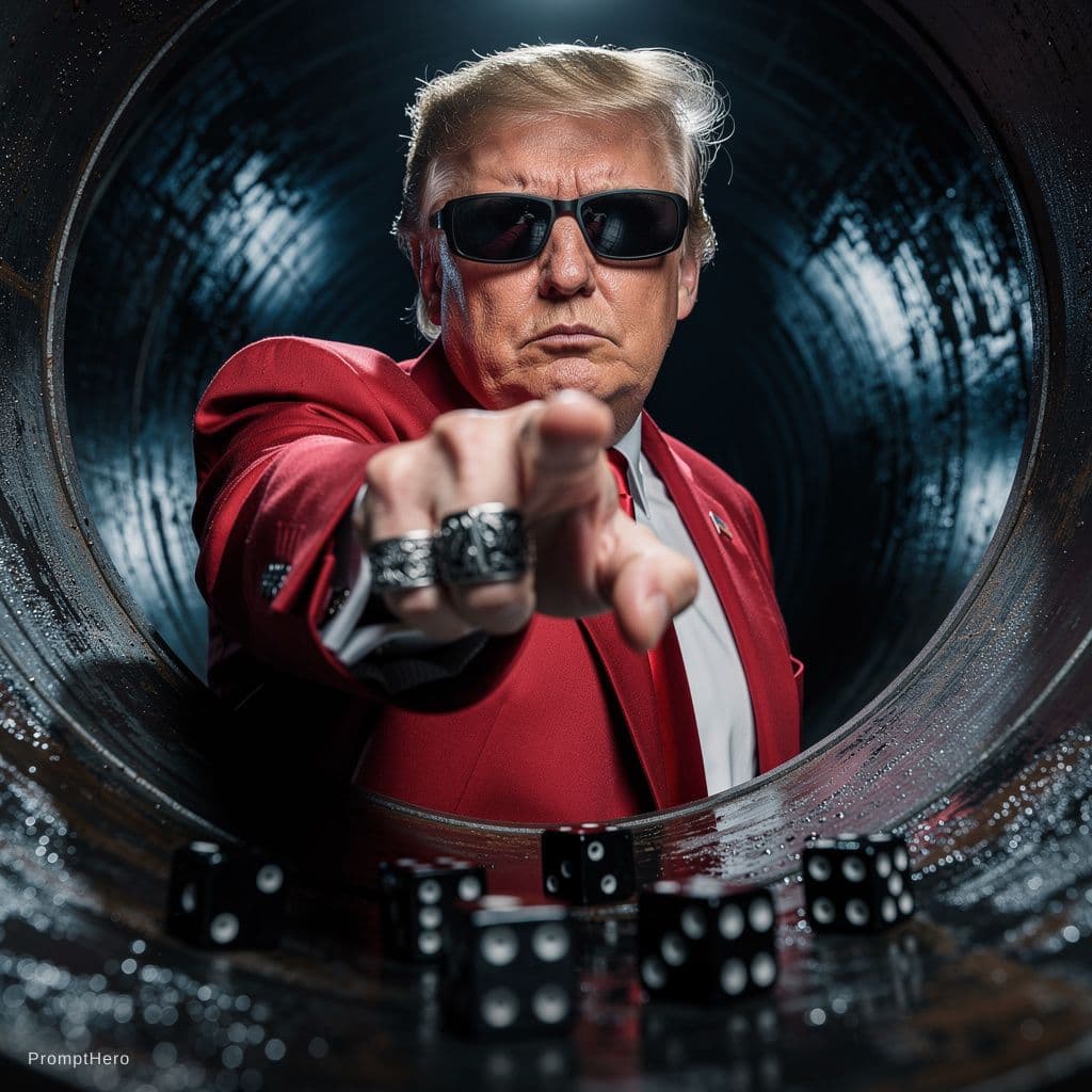 AI generated: Ultra-realistic, photorealistic cinematic portrait of Donald Trump. Low-angle macro-style shot. Subj...