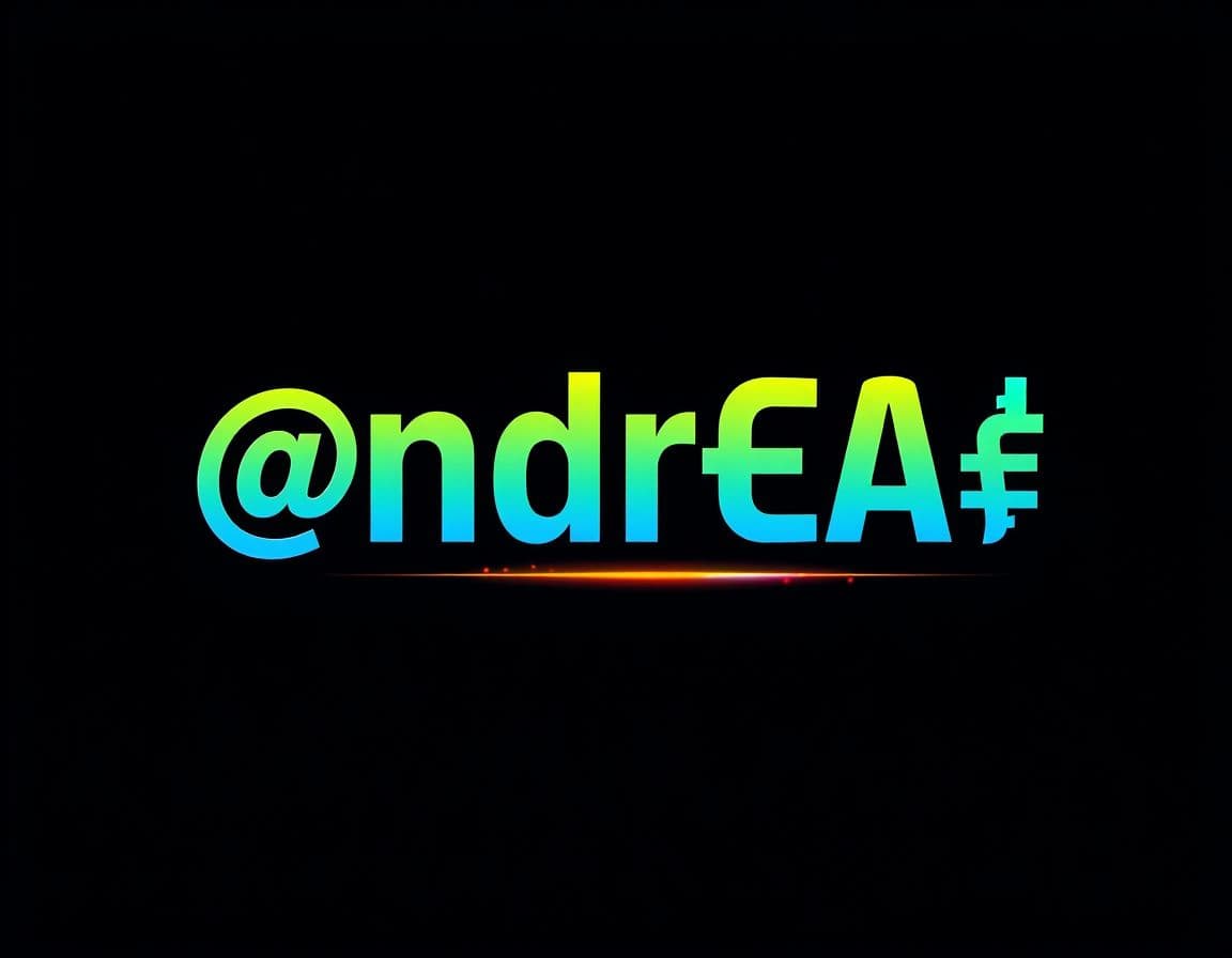 AI generated: Create a digital artwork that features the name '@ndr€@$'. Use modern and striking colors as well as...