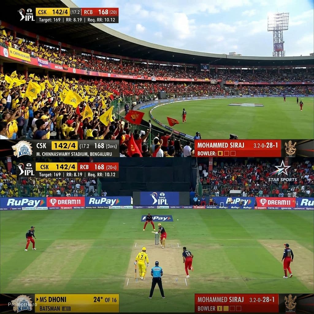 AI generated: Create a video for real cricket match csk vs rcb
