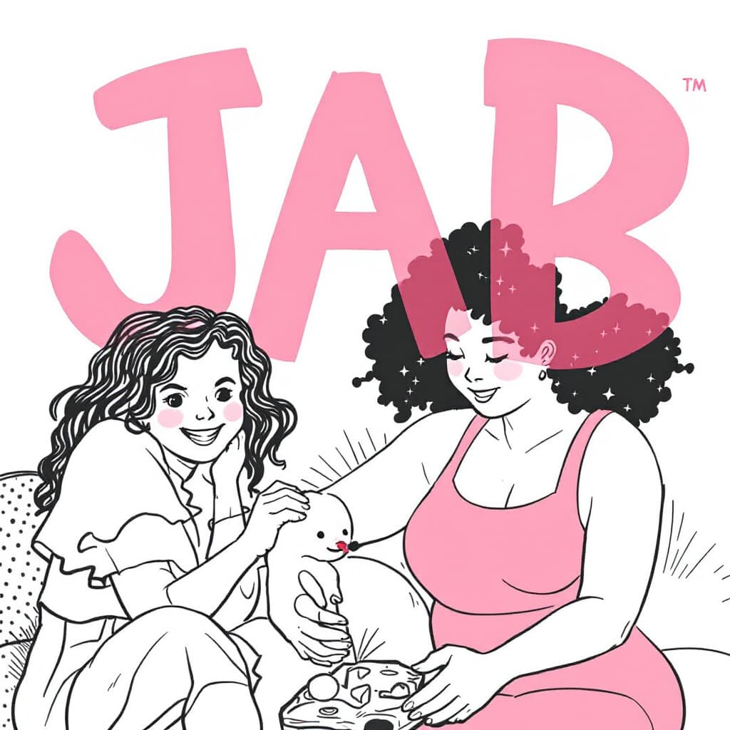 AI generated: Jab Comix, Ay Papi Series, Issue 19, Wendy and Kim illustration