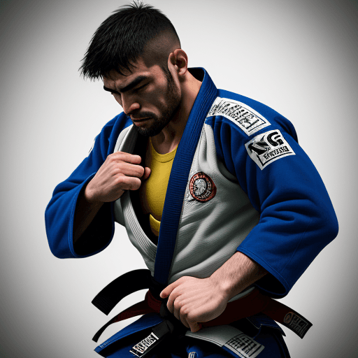 AI generated: Jiu jitsu fighter respect expressionism