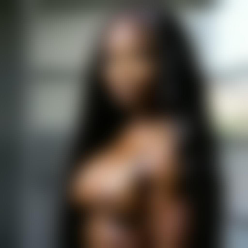 AI generated: 48 years old lady, athletic, long black extended hair, huge boobs, lipstick, brown skin,silhouette, ...