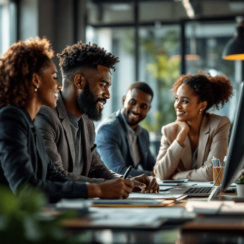 AI generated:  realistic diverse tax professionals working in office