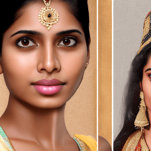 AI generated: 1.	General Ethnicity and Skin Tone:
o	A young Indian woman with a smooth, medium-wheatish complexion...