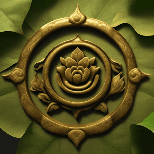AI generated: tea temple buddhist leaf nature 8k logo --no text
