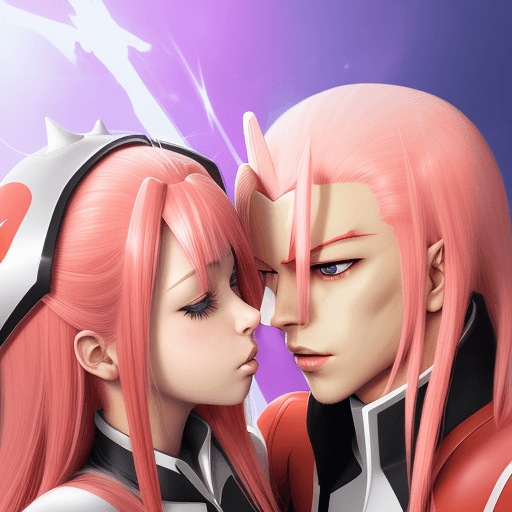 AI generated:  zero two    
that kiss hero