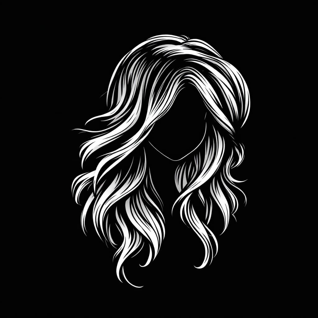 AI generated: hair extensions as logo for sammys hair emporium