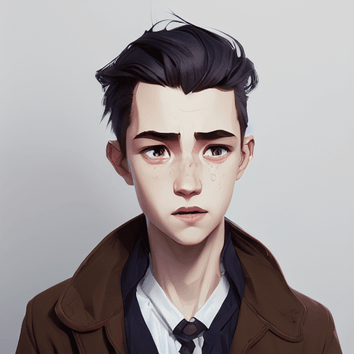 AI generated: Full height face Portrait of young boy, Cute arcane art style, portrait, thin eyebrows, blue eyes, l...